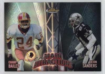 1999 Finest Main Attraction Left Side Refractor Deion Sanders Champ Bailey c4q