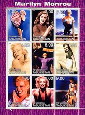 Tadschikistan 2000 HOMMAGE AN MARILYN MONROE amerikanische Schauspielerin Blatt perforiert postfrisch