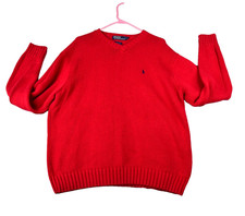Polo by Ralph Lauren Sweater Mens XL Red Pullover Knit Long Sleeve