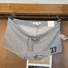 Aeropostale Aero NYE Y2K Logo Micro Mini Sweat Shorts Gray Preppy 90S