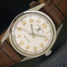 VINTAGE FAVRE LEUBA SEA CHIEF HAND-WINDING SWISS MENS WHITE DIAL WATCH a703811-2