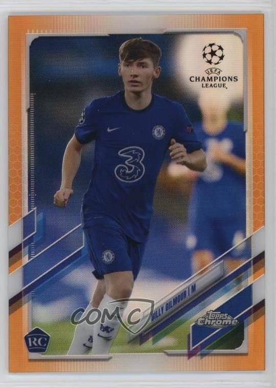 2020-21 Topps Chrome UCL Orange Refractor 1/25 Billy Gilmour #66 11mg