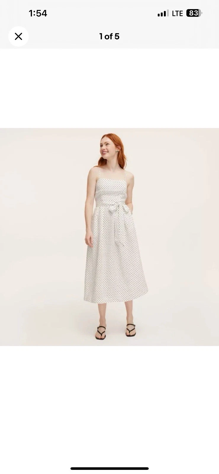 Kate Spade New York x Target Mini abito midi a pois con cravatta in vita panna nero XXL