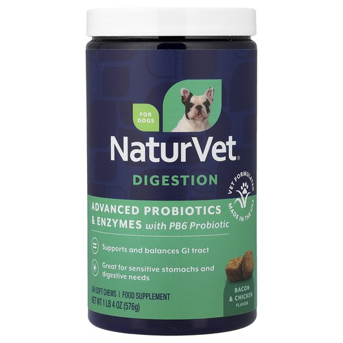 Advanced Probiotics & Enzymes With PB6 Probiotic, For Dogs, Bacon & Chicken, 240