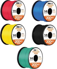 Iron Forge Cable 14 Gauge Primary Automotive Wire - 5 Set of 5 - 200 Foot 