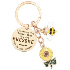 Sunflower Keychains Inspirational Gifts for Women - Motivational Keyring Friends