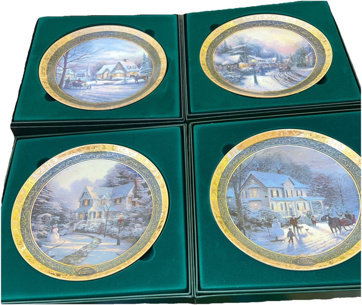工芸品 100th anniversary of Christmas plate 16 thomas kinkade christmas plate plates 2000-2016 all in box w
