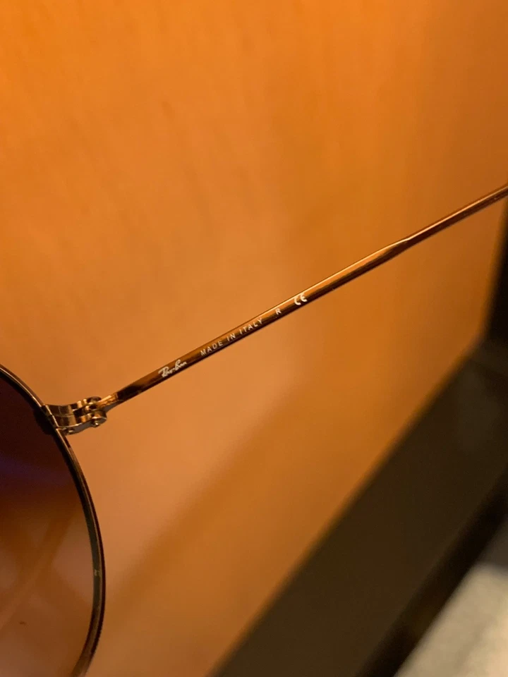 Ray-Ban RB3447 Round Metal  Occhiali da Sole - Polarizzati marrone, foto 3 di 4