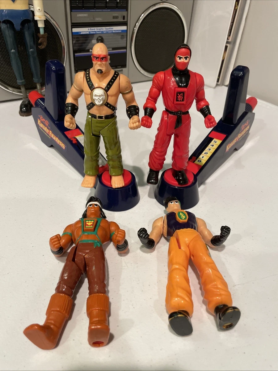 Vintage 1995 Electronic Karate Fighters Milton Bradley - Includes 4 Characters -SOLD AS IS