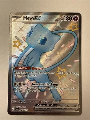 Mew EX 216/091 Shiny Ultra Rare 2024 Pokemon Paldean Fates Full Art Card NM+