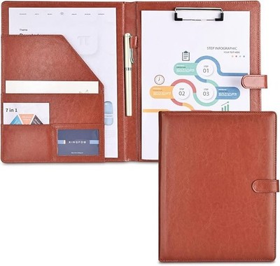 KINGFOM Schreibmappe A4 Ordner Klemmbrettmappe Konferenzmappe aus PU-Leder, Mapp