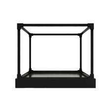 Acryl-Vitrine mit Metallsockel staubdicht Setzkasten mit Scheibe Klar f&uuml;r Regal