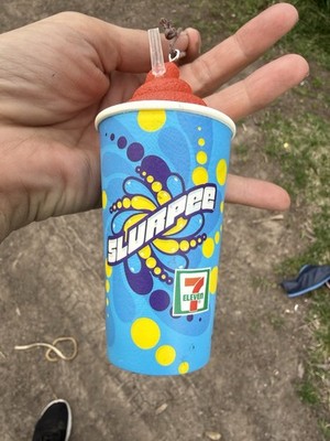 7-Eleven Slurpee Plush Stuffed Drink Toy Small Blue Yellow Red White