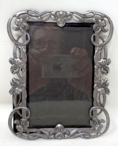 Floral Zinn-Look 4,5" x 5,5" Metall Bilderrahmen