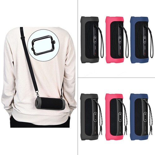 For JBL FLIP5 FLIP6 Silicone Protective Cover Shell +Shoulder Strap Speaker Part - Picture 4 of 15