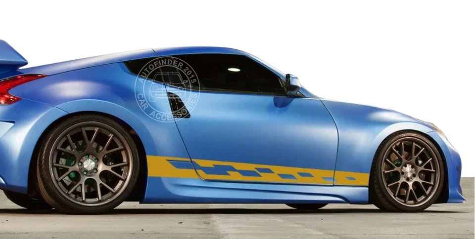 2 PIEZAS pegatinas laterales de puerta de coche para Nissan 350Z 370Z calcomanías deportivas a rayas Foto 3 de 4