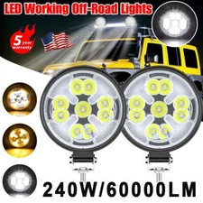 2x 3inch 240W LED Work Light Bar Spot Fog Lamp Offroad Driving Truck SUV ATV USA