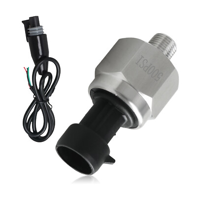 Quality 500Psi Pressure Sensor Sender w/Connector pigtail for Air Pressure US