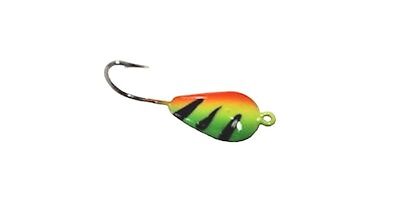 Size 8 Fire Tiger Catchmore Ice Jigs Darby Style 12/Card Made in USA #CMIJFT