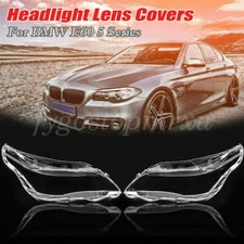 For BMW E60 E61 5 Series 525i 530i Pair Right & Left Headlight Clear Lens Cover
