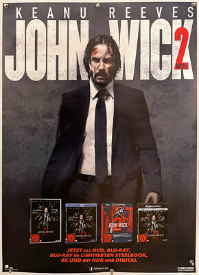 JOHN WICK: CHAPTER 2 original 1 sheet movie poster rolled 2017 advertising style