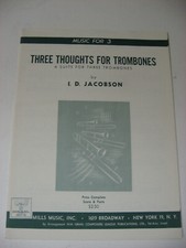 I D Jacobson Three Thoughts for Trombones Suite for 3 Trombone Trio Sheet Music
