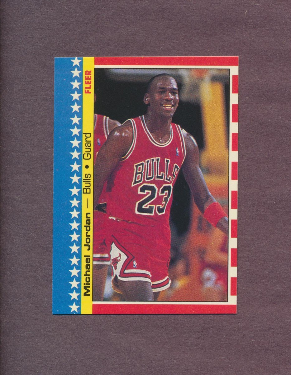 1987 Fleer Sticker Michael Jordan #2 HOF Chicago Bulls MINT