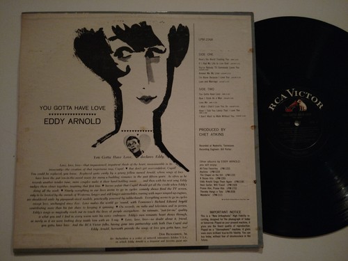 EDDY ARNOLD LP YOU GOTTA HAVE LOVE 1967 RCA VICTOR LPM-2268 INDIANAPOLIS PRESS - Picture 4 of 4