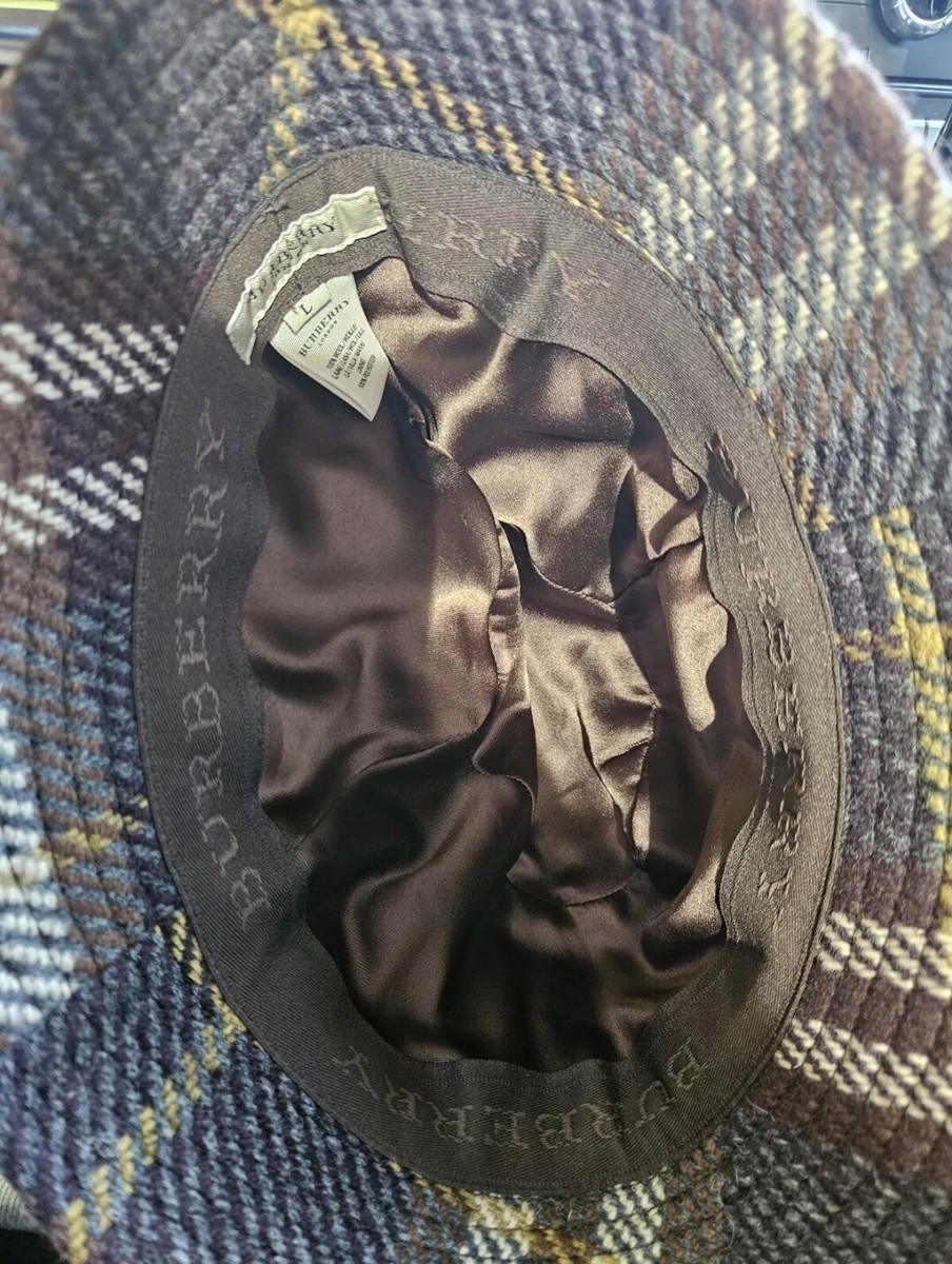 BURBERRY LONDON Hat Check Patterned Wool Bucket Cap EUC | eBay display picture 2