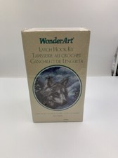 Wonder Art Lone Wolf Latch Hook Kit NEW Round Rug Wall Hanging 25" Round