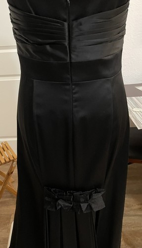 NWT BCBGENERATION BLACK SATIN DRAPED TOP FISHTAIL BACK COCKTAIL DRESS GOWN Sz 10 - Picture 6 of 7