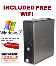 Dell pc Fast Windows 7 Pro Desktop Computer Base Unit 4GB 160GB WIFI open office
