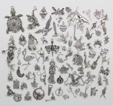 Hot Antique Silver Jewelry Finding Charms Pendants Carfts DIY 77 Styles