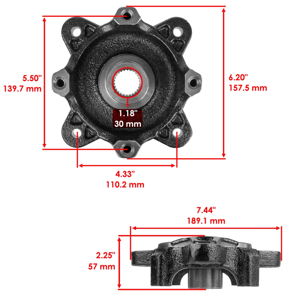 Front Wheel Hub for Polaris RZR 4 800 2011-2014 / RZR XP 900 2011-2012 - Image 2 of 4