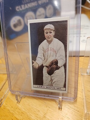 lewis boston nat tobacco card LEWIS (BOSTON N.L.) REPRINT OF 1912 TOBACCO CARD RED BACK
