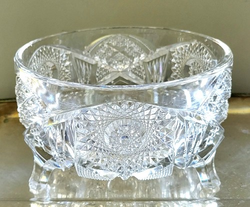 EAPG Imperial Nucut Glass #587 Tri-Footed 7.5" Ferner Bowl 1915 Ohio, USA *Read* - Picture 10 of 22