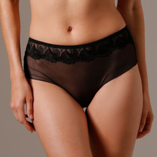 Sheer Hipster Thong Panty New Womens Mid-Rise Underwear Lavinia Flame Black