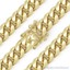 thumbnail 1 - 9.7mm Miami Cuban Curb Link Italy Sterling Silver 14k Yellow Gold Chain Necklace