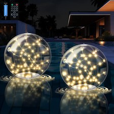 Pulsky Solar Floating Pond Light, 3000K Warm Light Pool Light, Ip68 Waterproof I