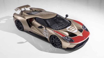 2022 Ford GT Holman Moody Heritage Edition RedGold Wall Decor Print Photo Poster