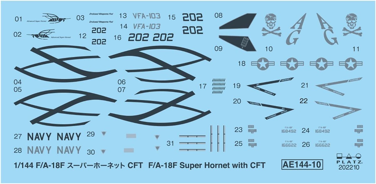 Platz 1/144 US Navy F/A-18F Super Hornet CFT Equipped Platz 1/144 US Navy F/A-18F Super Hornet CFT Equipped