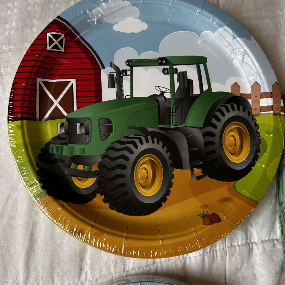 Decor Life Tractor Table, Ware Supply Plates, Napkins Forks - Image 4 of 4