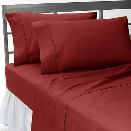 1000 TC EGYPTIAN COTTON COMPLETE BEDDING COLLECTION IN ALL SETS & BURGUNDY COLOR - Picture 1 of 1