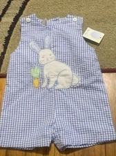 Petit Ami? JonJon Check Outfit 6 Months Easter Bunny & Carrots SEE DESCRIPTION!