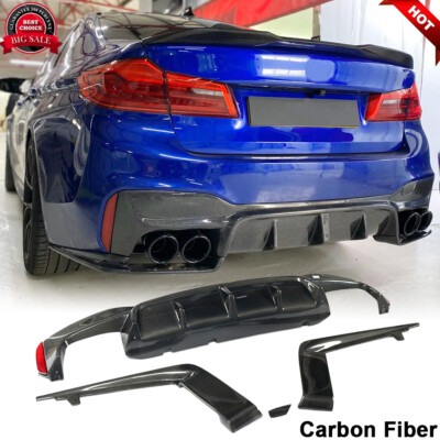 For BMW G30 G38 M-SPORT 2018-2022 Real Carbon Rear Bumper Diffuser Lip Spoiler