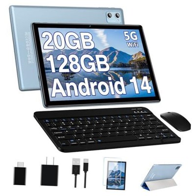 Android 14 Tablet 10.1 Inch Tablets, 20GB RAM 128GB ROM 1TB Expand Octa-Core 