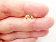 10K REAL SOLID YELLOW GOLD BABY/CHILDREN LOVE KNOT HEART SHAPE RING