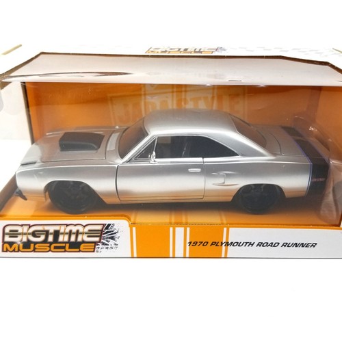 Bigtime Muscle 1970 Plymouth Road Runner silber 1:24 Jada Diecast - Bild 2 von 3