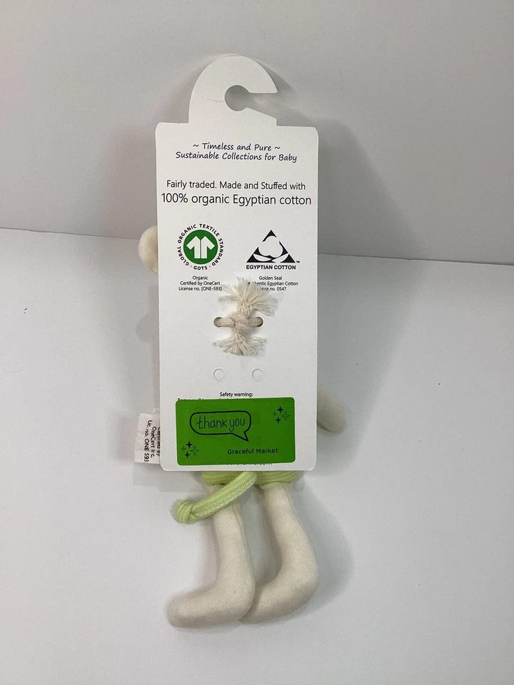 Ratón crema orgánico bajo el Nilo en verde lima Lovey juguete de seguridad Foto 4 de 4