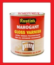 NEW RUSTINS POLYURETHANE MAHOGANY GLOSS VARNISH 500ml 
